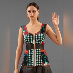 MARNI Jacquard Mix Top Sleeveless Full Zip Made in Italy